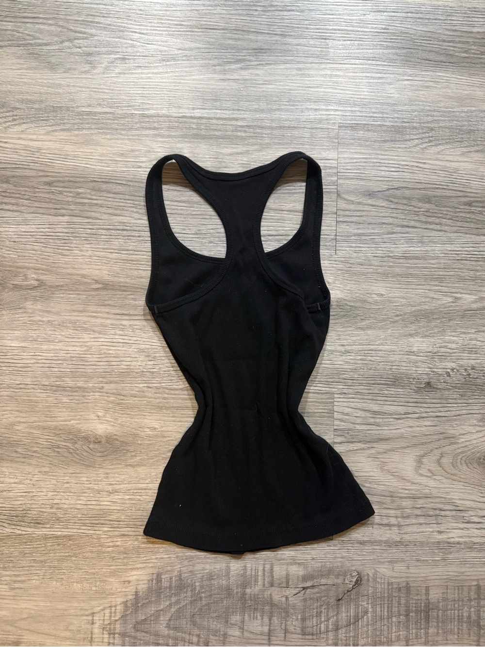 Black Ribbed Racerback Tank Top - Picture 2 of 5